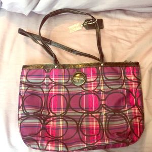 Coach tartan tote